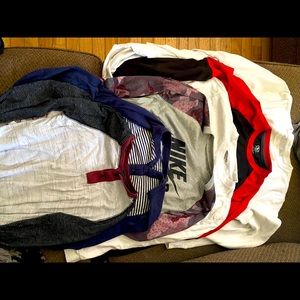 6 Boys Long Sleeve Shirts 10/12 all together